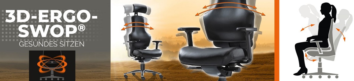 Bürostuhl-Bodensee ➜ 3D-ErgoSWOP ➜ Bewegtes Sitzen